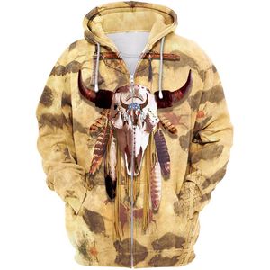 Herbst/Winter Weißer Cartoon Digital Skull Lässiger Kapuzenpullover