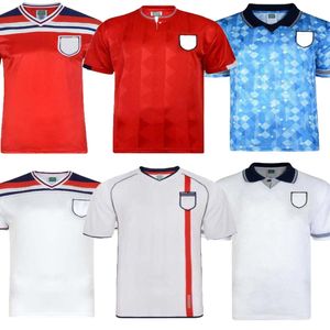 1982 1986 2002 2008 England Retro Soccer Jersey 1990 1994 1992 1996 Shearer Gascoigne Owen Gerrard Scholes 축구 남자 팬 셔츠 유니폼