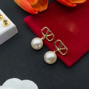 Gold Fashion Pearl Designer Plated Sier Kolczyki kobiety