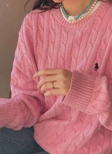 Women's Knits Tees Winter New Long Sleeve Vintage Twist Knitted Sweater Women Pink Grey Black Baggy Knitwear Pullover Jumper Female Clothing 22