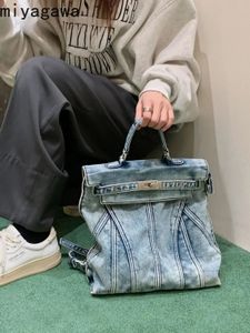 Torby wieczorowe Miyagawa retro vintage dżinsowy plecak dla kobiet w 2023 r