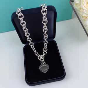 tiffanyany Pfirsich-Herz-Halskette – beliebte Halsketten mit Perlendesign aus 925er-Sterlingsilber mit Vergoldung, beliebt für ihre Zartheit und Einfachheit