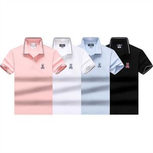 23New Mens Stylist Polo Shirts Marca de lujo Psychoess BBunnies Diseñador T Shirt Verano Moda Transpirable Manga corta Stand Collar 3u2l