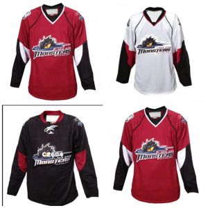 Maglie personalizzate AHL Cleveland Lake Erie Monsters Maglia da hockey Qualsiasi nome Numero Ed Alta qualità Bianco Rosso Nero