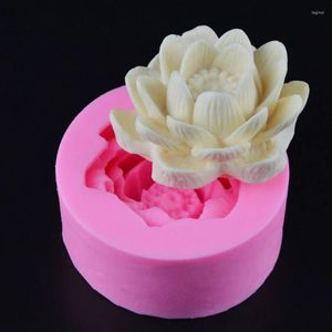 Moldes de cozimento flor de lótus silicone fondant molde bolo decoração esteira ferramentas decoração de casamento sugarcraft molde