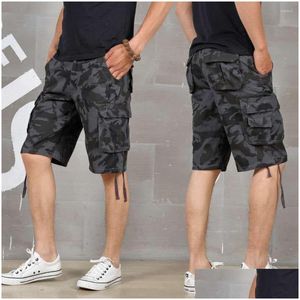 Men'S Pants Mens 2023 Summer Baggy Mti Pocket Military Shorts Hombre Cargo Loose Breeches Male Long Camouflage Bermuda Capris Drop D Dhhyt