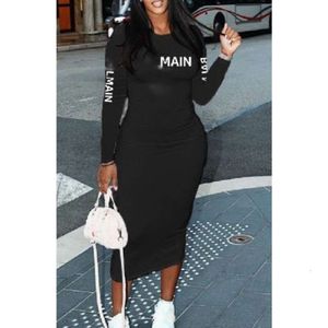 Plus Size Designer New Women Dresses Letter Printed Short Sleeve Slim Fit Wrap Hip Dress For Women