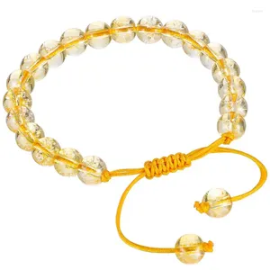 Länkarmband 2 datorer Citrine Gemstone Armband Pärled trenda för kvinnliga flickor tonåringar