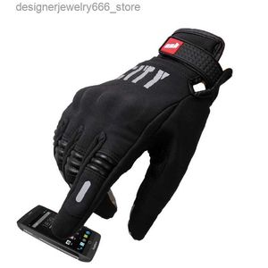 Pięć palców rękawiczki zimowe palec Rękawiczki motocyklowe wodoodporne Gant Moto Keep Warme Men Moto Rękawiczki dotykowe Guantes Motorbike Riding Rives Q231206