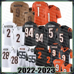 Evan McPherson Joe Burrow Sam Hubbard Ja'Marr Chase Football Jersey Cincinnati''Bengals''Tee Higgins Joe Mixon Logan Wilson Trey Hendrickson Tyler Boyd Mike Hilton S02