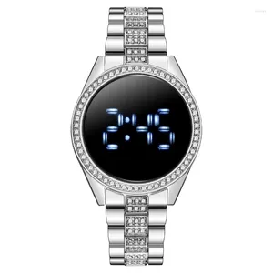 Armbanduhren Mode Runde Quarz Digital Zifferblatt Casual Armbanduhren Edelstahl Armband Modische Uhr Wasserdichte Armbanduhr Für Frauen