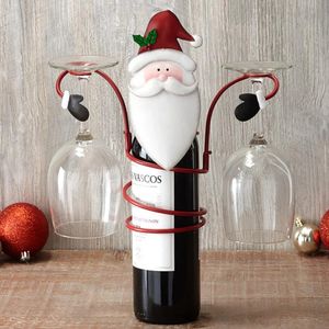 Cremalheiras de vinho de mesa suportes de vidro de garrafa de natal decoração temática de natal 3 tipos opcionais para armário de adega de bar 231205