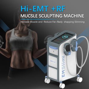 Estimulador muscular elétrico multifuncional sem exercício EMS RF Máquina de dissolução de gordura para emagrecimento corporal HI-EMT Neo 4 alças Treinador de curva de 18 polegadas