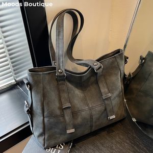 Borse da sera MOODS Borse a tracolla retrò per donna Stile motociclista Morbida pelle PU Borsa shopper di grande capacità Borsa a tracolla da viaggio autunnale 231205