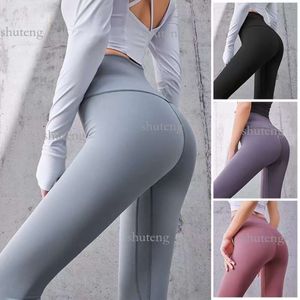 Designer-Yoga-Leggings Lululemens Womens Fitness High Waist Pants Elastic Lady Align Lulus Lemon Legging Wear Overall Full Tights 553 rr