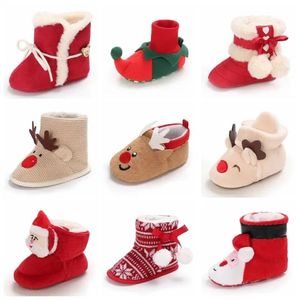 Stivali Natalizi Caldi per neonati Primi camminatori Inverno Neonati maschi Scarpe per ragazze 0-18 mesi Natale Cosplay Simpatico cartone animato per bambini Scarpe morbide 231206