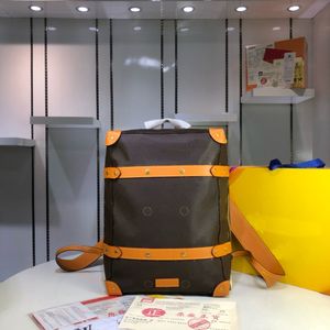 Designer väska mode mäns och kvinnors ryggsäck stor kapacitet skolväska klassisk låda bok väska justerbar läderband enkla axelväska resväska