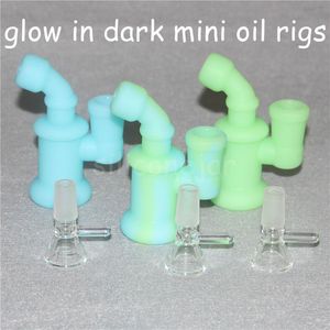 Glow in Dark Silikon Bong Rury wodne silikonowe platformy olejne