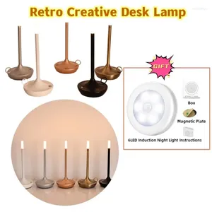 Bordslampor Lamp för sovrum Laddningsbar trådlös beröring Ljus campingljus Creative Lantern USB-C Desk