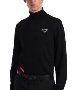 2024 Herrtröjor Designer Man Jumper High Neck Lapel Wool Hoodie Pullover Turtleneck Sweatshirts Knits Topps Man Sweater S-4XL