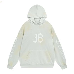 Marke Balenciiagas Men Hand Sweaters Unisex Long 2023 Hoodies Mud Painted Wash Worn Hoodie Old Made Sweater Sleeve b Family Paris Fashion Hooded QV6715FL