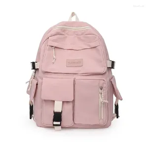 School Bags 2023 Large Capacity Backpack For Women Fashion Canvas Outdoors Travel Women's Backbags Solid Casual Square Students