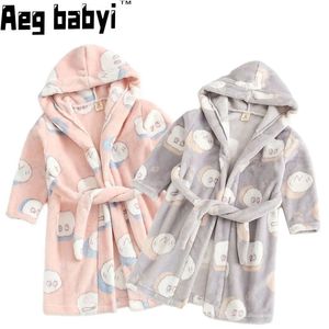 Handelsrockar Autumn Baby Boys Girls Clothes Cartoon Hooded Bathrobe Child Toddler Bathing Handduk Robe Söta vinter Barn Kläder Sleepwear 231204