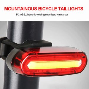Bike Lights Bicycle Tail Light Night Cycling Outdoor USB Charging Waterproof Single Mountain Led Warning Accessories 231206