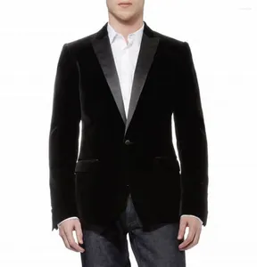 Men's Suits Blazer One Button Velvet Suit Jacket