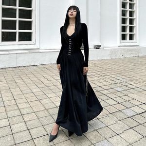 Abiti casual H's Abbigliamento da donna europeo e americano Stile Yamamoto scuro Chiusura a farfalla a forma di petto Abito attillato Aperto sul retro Sexy