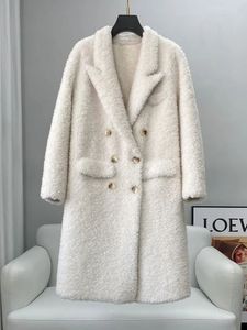 Women's Fur Faux 2023 Winter Sheep Fleece Coat with Medium to Long Grain Lamb Hair and Integrated Young for Women 231205