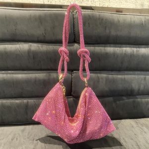 Bolsa de strass brilhante bolsa prata diamante bolsas para mulheres atualizar noite baile strass bolsa hobo bag293d