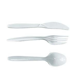 Cucchiaio rotondo monouso in plastica, forchetta, coltello, cucchiaio da gelato, paletta da zuppa