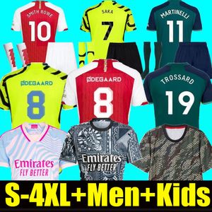 Fans Tops Tees S4XL 23 24 SMITH ROWE SAKA soccer jerseys Fans Player MARTINELLI 2023 2024 Maharishi football shirt Men Kids kit ODEGAARD GJESUS ZINCHENKO J J240309