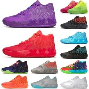 med Shoe Box Lamelos Fashion Ball MB01 Mens Basketball Shoes Big Size 12 Inte härifrån Red Blast be You Galaxy UFO Sneakers Sports and Purple Cat Top