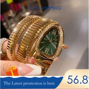 Lady Armband Women Titta på Gold Snake -armbandsur Top Brand Diamond rostfritt stål Band Womens Watches for Ladies Christmas Valentine's