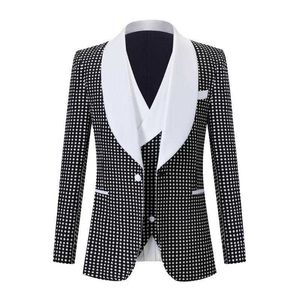 Herrenanzüge, Blazer, Herrenanzüge, Vintage-Stil, dreiteilig, Frühling, neuestes individuelles Design, Bräutigam, Hochzeit, Nachtclub, Sänger, Abschlussball, Party