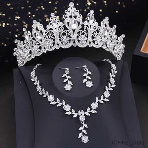 Conjuntos de jóias de casamento de luxo conjuntos de jóias de noiva para mulheres tiaras conjunto gargantilha colar brinco baile de formatura acessórios de fantasia de casamento r231206