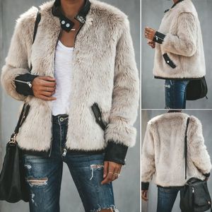 Damen Pelz Kunstpelz Pelzjacken Mode Frauen Kunstpelz Mantel Biker Streetwear Teddybär Tasche Fleecejacke Reißverschluss Oberbekleidung Frauen Kleidung 231206