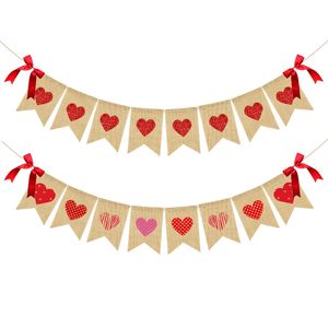 2,5 m Longth Valentine's Day Wedding Proposal Party Decoration Wedding Heart Love Bow Fish Lamp Flag Hemp Swallowtail Flag