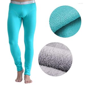 Roupa interior térmica masculina homem longo johns compressão inverno pano grosso merino quente algodão aquecido leggings camadas duplas calças shaper