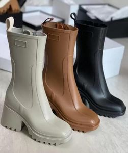 Luxurys Designers Women Rain Boots England Style Waterproof Welly Rubber Water Rains Shoes Ankel Boot Boots4808568