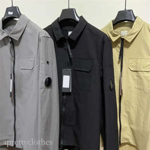 Mens Jacket Coat One Lens Lapel Shirt Jackets Garment Dyed Utility Overshirt Outdoor Men Cardigan Outerwear Clothe Cp Companies XXL 422