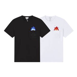 Мужская и женская футболка с короткими рукавами, новая тенденция, свободная весна-лето Haar, мобильный замок Casifa, карманный огненный вышитый логотип, пара с коротким рукавом