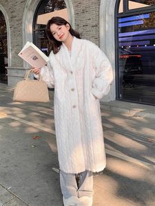 Women's Fur Faux Coat Women White Long Mink 2023 Winter Fashion Temperament High Quality Thick Warmth Jacket Clothing 231205