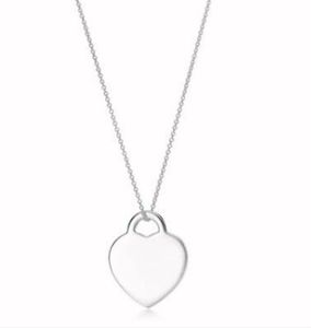 Pendant Necklaces Sterling Necklace Female Jewelry Exquisite Official Classic and Co bead necklace Blue Heart Quality Designer jewelry Q240507