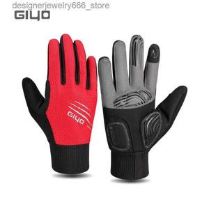 Five Fingers Gloves Cycling Gloves Full Finger Bicycle Sports Gloves SBR Filling Shockproof Men Women MTB Touch Screen Thermal Gloves Fitness Climb Q231206
