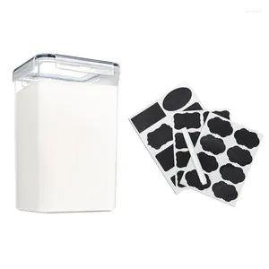 Garrafas de armazenamento Recipiente de farinha e açúcar com tampas (6,5 litros cada) - Despensa de cozinha hermética para alimentos a granel