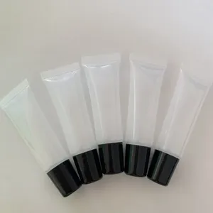 Förvaringsflaskor kosmetiska rör smink concealer mjuk låda påfyllningsbar diy läppstift läpp svart tom glansglasyrtryckning