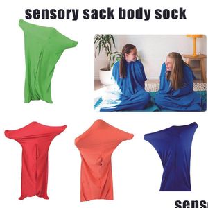 Inteligência brinquedos inteligência brinquedos corpo sensorial meia elástica stretchable fl sem costura saco de autismo para crianças adts ansiedade festa interagir dhcz7